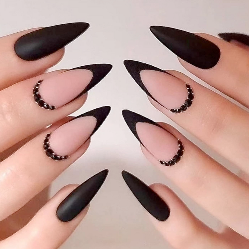 Unleash Your Inner Elegance: Top 5 Black French Tip Almond Nails; You'll Adore!
