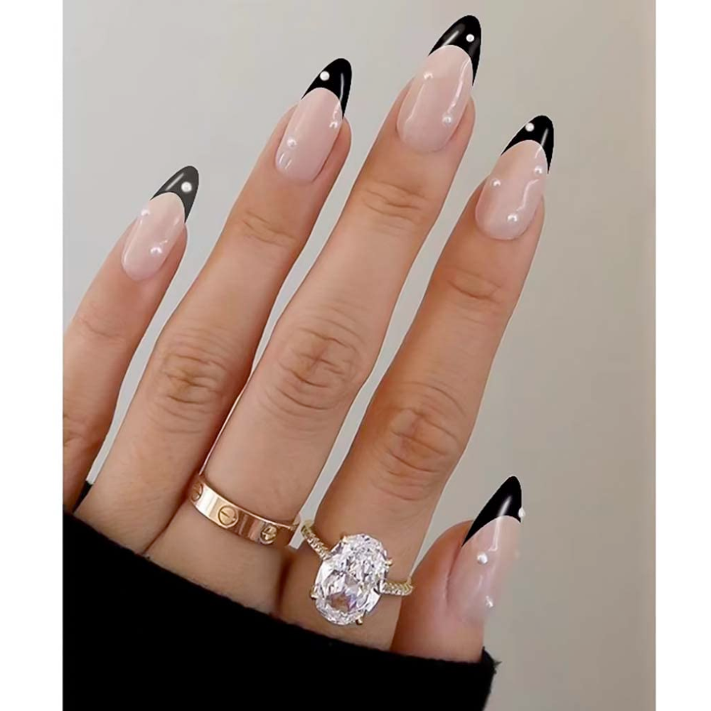 Unleash Your Inner Elegance: Top 5 Black French Tip Almond Nails; You'll Adore!